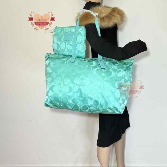 💚Coach Signature Fabric-Nylon Bag & Snap Pouch💚 - Picture 15 of 16